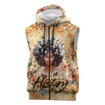African Women Black History Sleeveless Zip Hoodie Civil Rights Leaders My Roots - African Pride