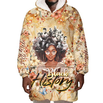 African Women Black History Wearable Blanket Hoodie Civil Rights Leaders My Roots