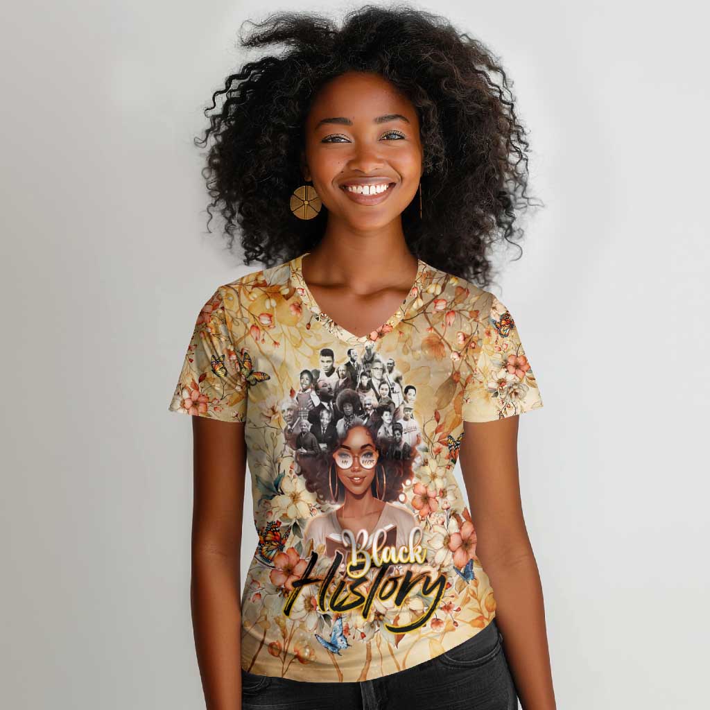 African Women Black History Women V-Neck T-Shirt Civil Rights Leaders My Roots