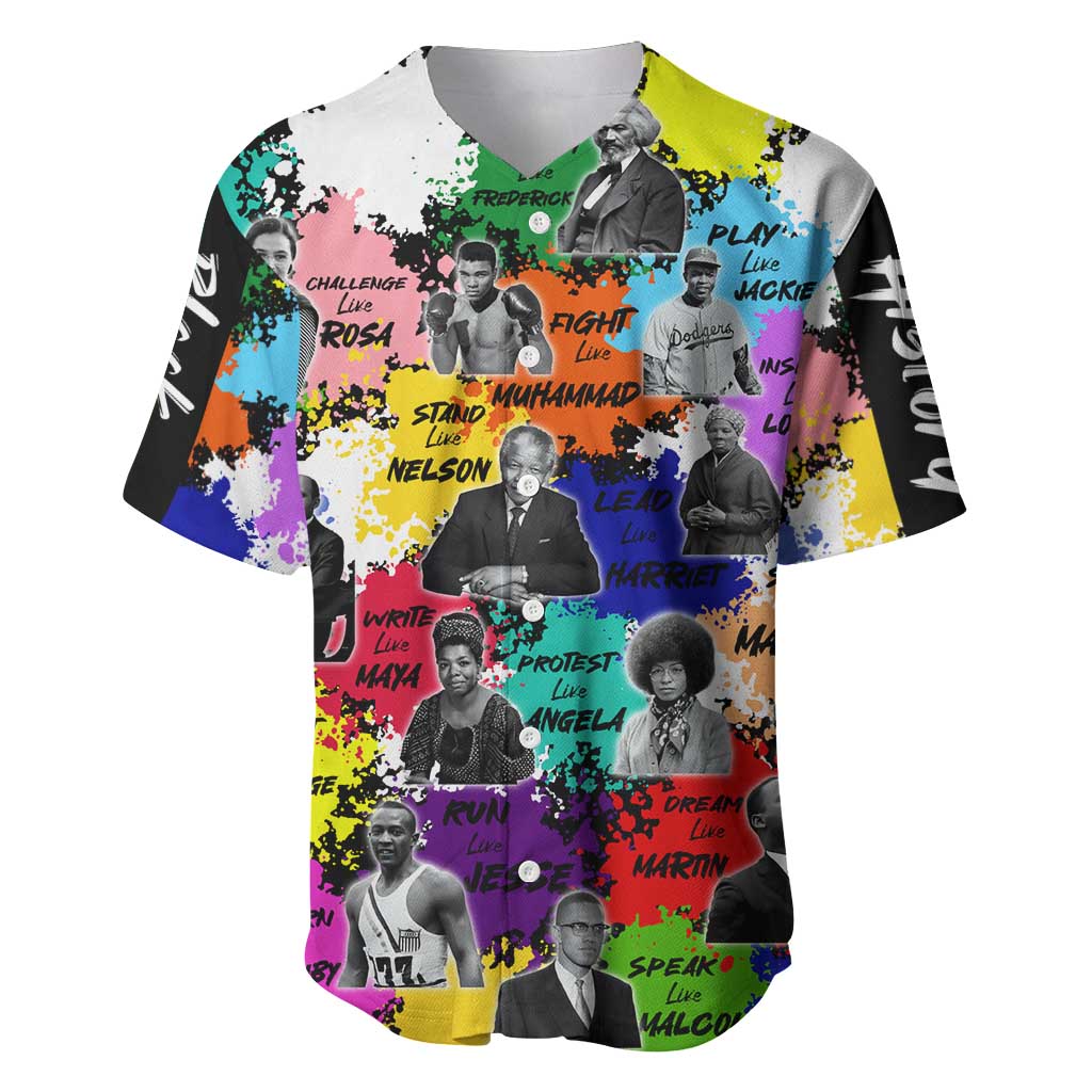 Black History Month African American Baseball Jersey Paint Splashes