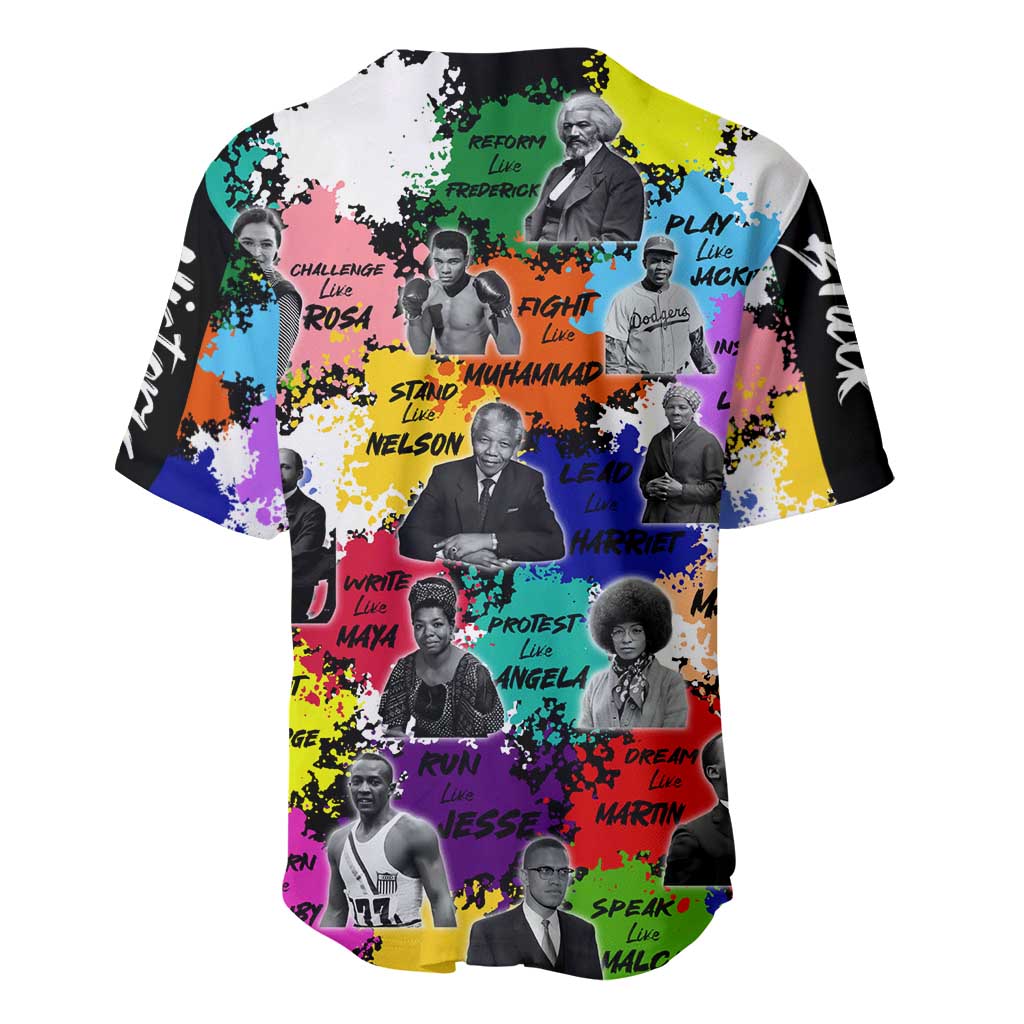 Black History Month African American Baseball Jersey Paint Splashes