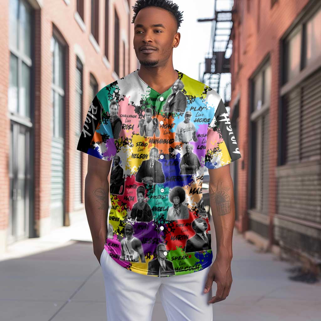 Black History Month African American Baseball Jersey Paint Splashes