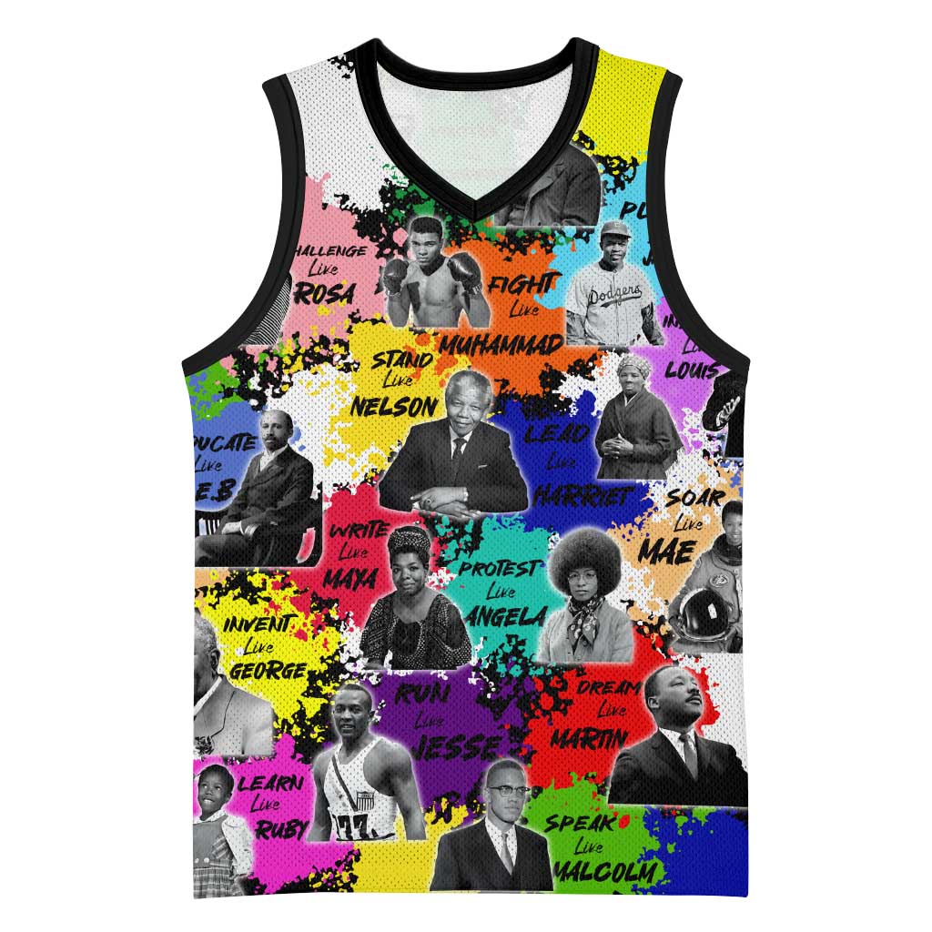 Black History Month African American Basketball Jersey Paint Splashes DT02