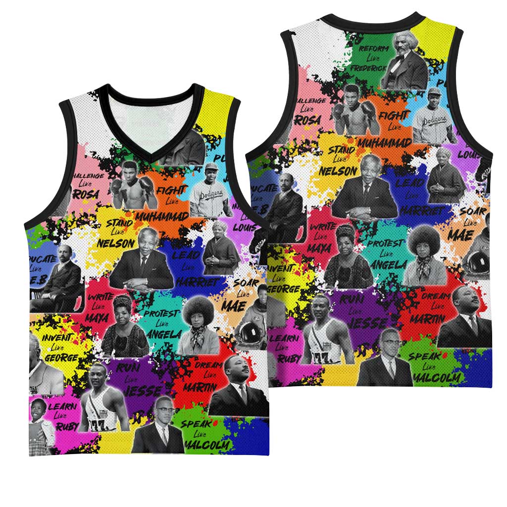 Black History Month African American Basketball Jersey Paint Splashes DT02