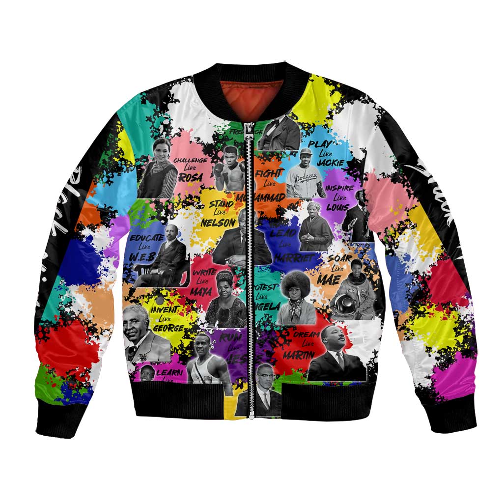 Black History Month African American Bomber Jacket Paint Splashes