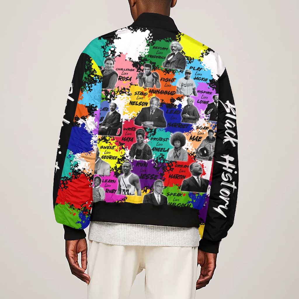 Black History Month African American Bomber Jacket Paint Splashes