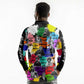 Black History Month African American Long Sleeve Polo Shirt Paint Splashes