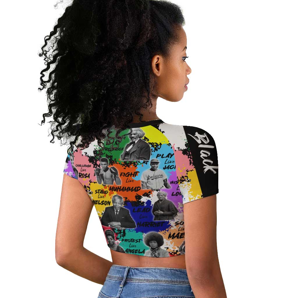 Black History Month African American Raglan Cropped T shirt Paint Splashes