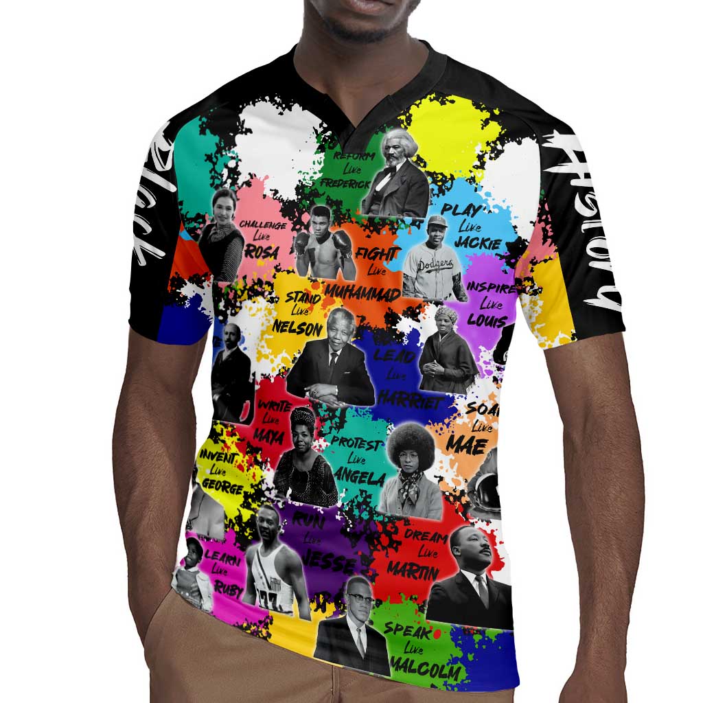 Black History Month African American Rugby Jersey Paint Splashes