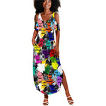 Black History Month African American Summer Maxi Dress Paint Splashes