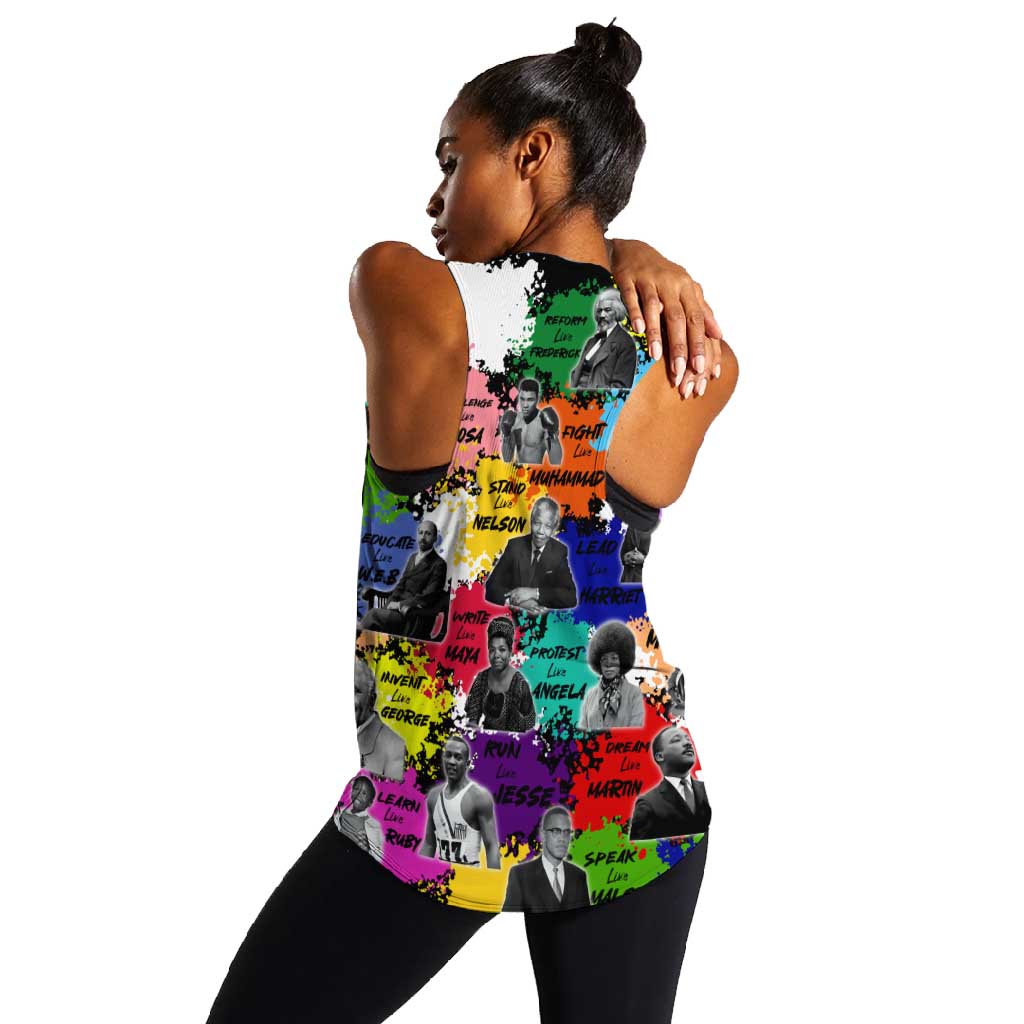 Black History Month African American Women Racerback Tank Paint Splashes
