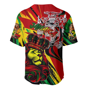 Afro Jamaica Lion Baseball Jersey Coat Of Arms Rastafarianism