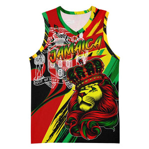 Afro Jamaica Lion Basketball Jersey Coat Of Arms Rastafarianism DT02