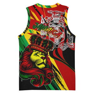 Afro Jamaica Lion Basketball Jersey Coat Of Arms Rastafarianism DT02