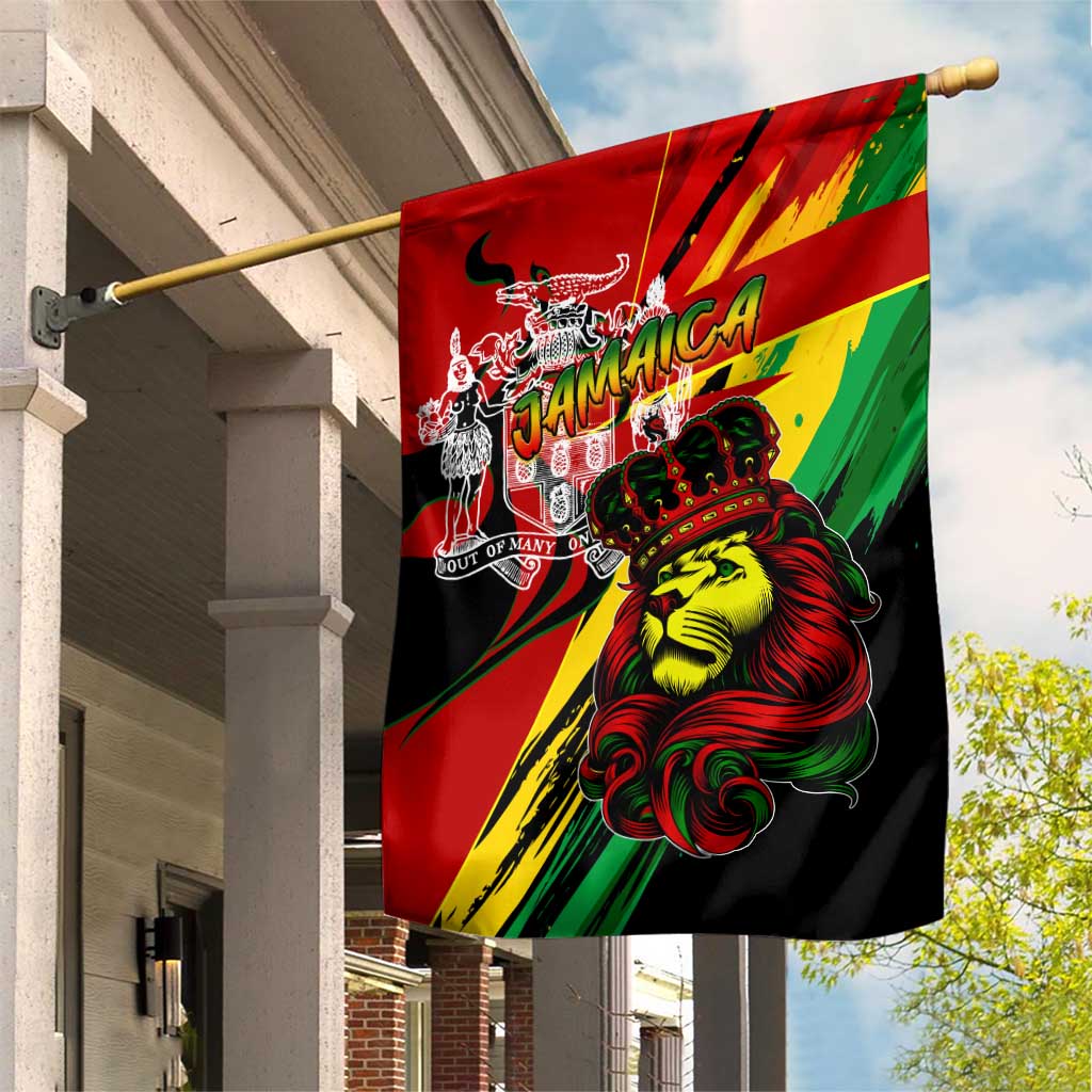 Afro Jamaica Lion Garden Flag Coat Of Arms Rastafarianism