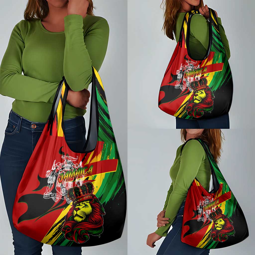 Afro Jamaica Lion Grocery Bag Coat Of Arms Rastafarianism