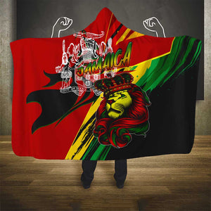 Afro Jamaica Lion Hooded Blanket Coat Of Arms Rastafarianism