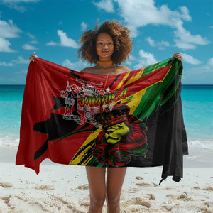 Afro Jamaica Lion Sarong Coat Of Arms Rastafarianism