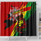 Afro Jamaica Lion Shower Curtain Coat Of Arms Rastafarianism