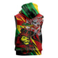 Afro Jamaica Lion Sleeveless Zip Hoodie Coat Of Arms Rastafarianism - African Pride