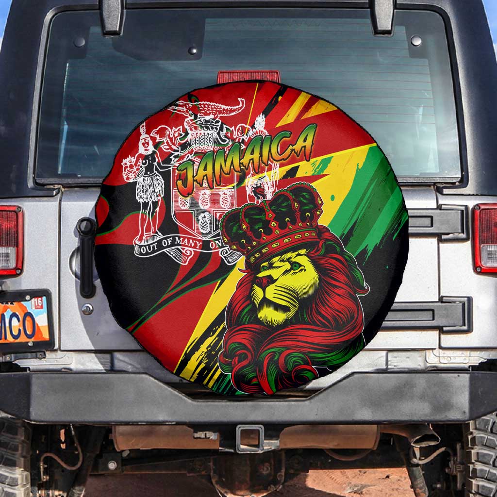 Afro Jamaica Lion Spare Tire Cover Coat Of Arms Rastafarianism