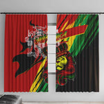 Afro Jamaica Lion Window Curtain Coat Of Arms Rastafarianism