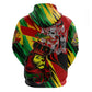 Afro Jamaica Lion Zip Hoodie Coat Of Arms Rastafarianism