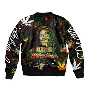 King Of Reggae Legend Bob Bomber Jacket Peace and Love