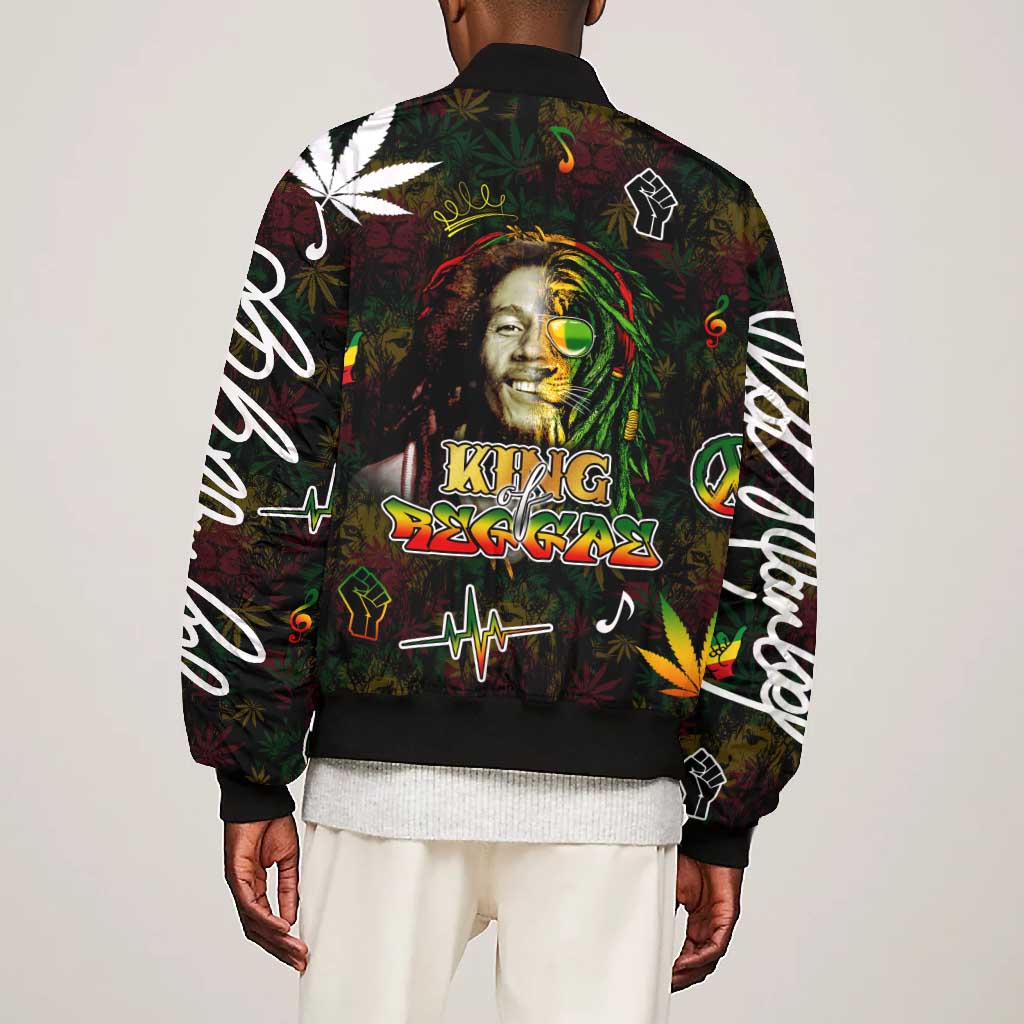 King Of Reggae Legend Bob Bomber Jacket Peace and Love