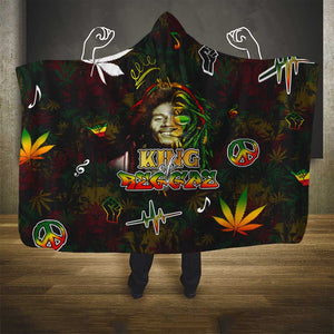 King Of Reggae Legend Bob Hooded Blanket Peace and Love