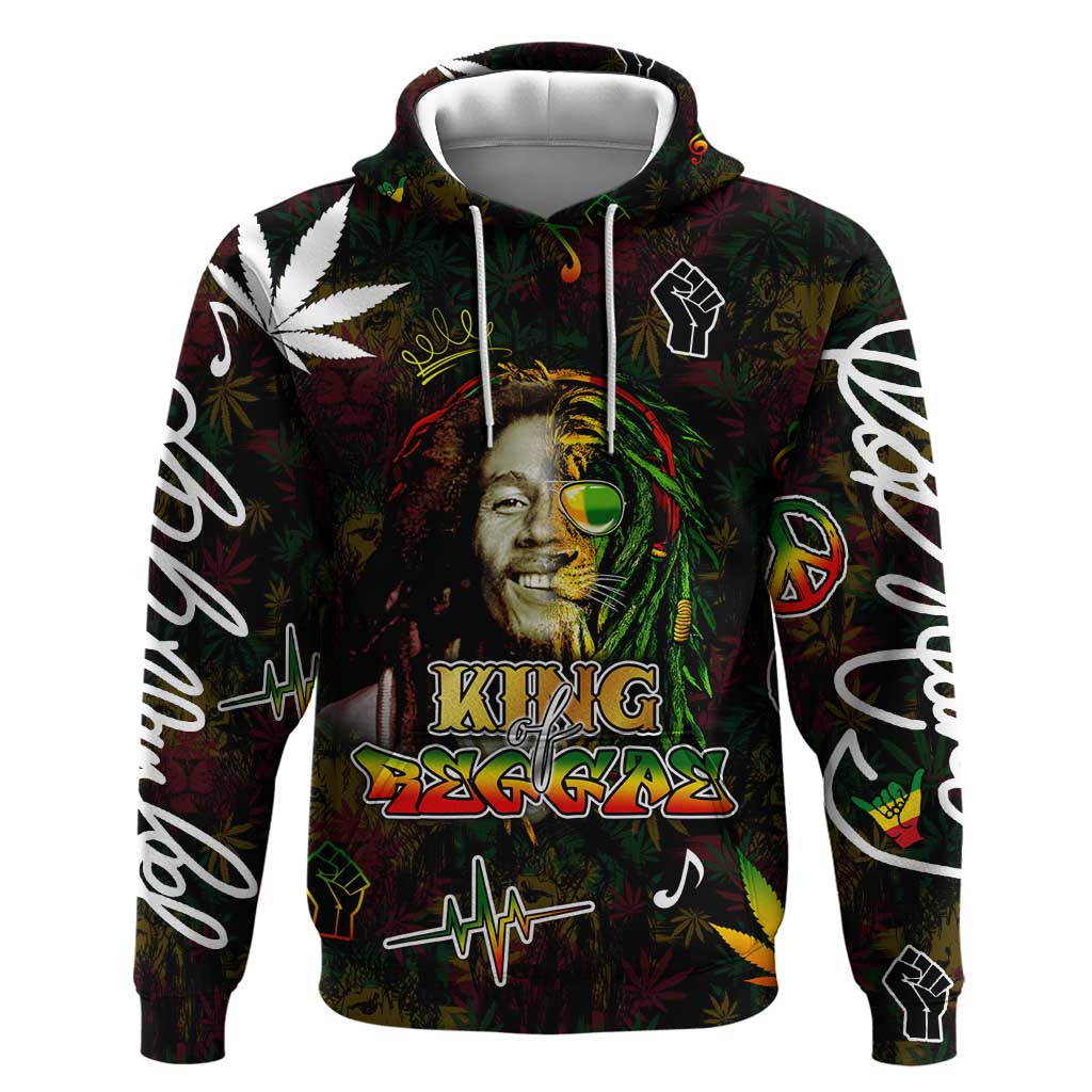 King Of Reggae Legend Bob Hoodie Peace and Love
