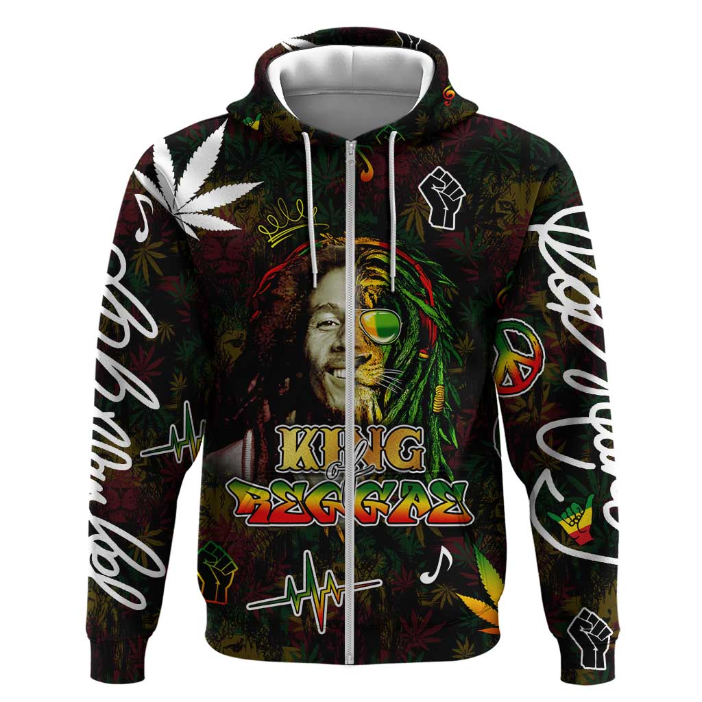King Of Reggae Legend Bob Hoodie Peace and Love