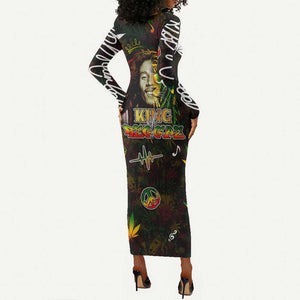 King Of Reggae Legend Bob Long Sleeve Bodycon Dress Peace and Love DT02