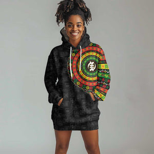 Adinkra Symbols Hoodie Dress African Culture