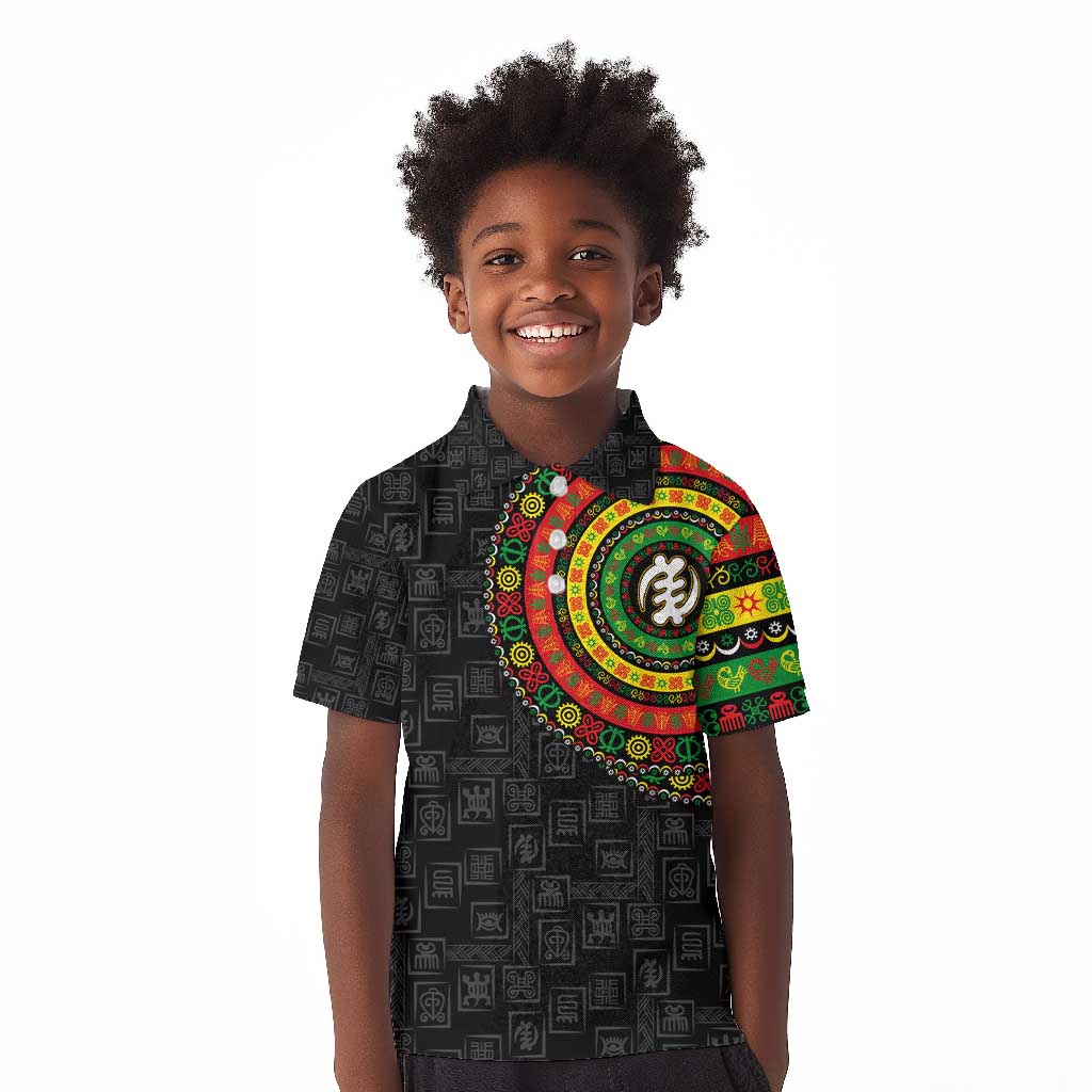 Adinkra Symbols Kid Polo Shirt African Culture