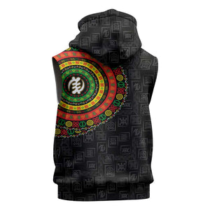 Adinkra Symbols Sleeveless Hoodie African Culture - African Pride