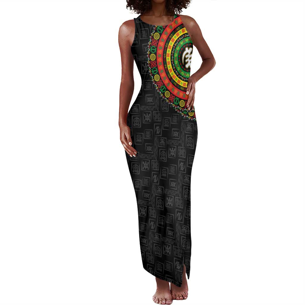 Adinkra Symbols Tank Maxi Dress African Culture