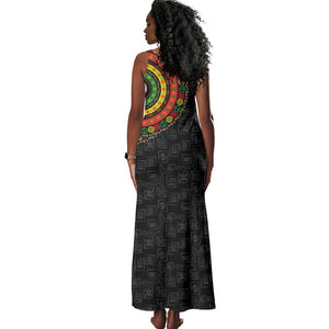 Adinkra Symbols Tank Maxi Dress African Culture