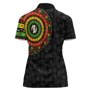 Adinkra Symbols Women Polo Shirt African Culture