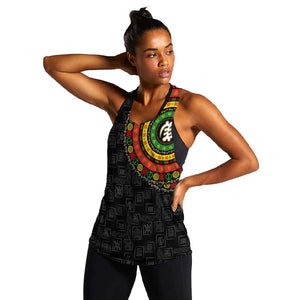 Adinkra Symbols Women Racerback Tank African Culture