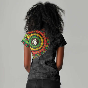 Adinkra Symbols Women V-Neck T-Shirt African Culture