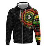 Adinkra Symbols Zip Hoodie African Culture