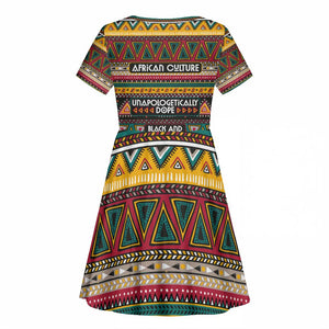 Colorful African Pattern Kid Short Sleeve Dress