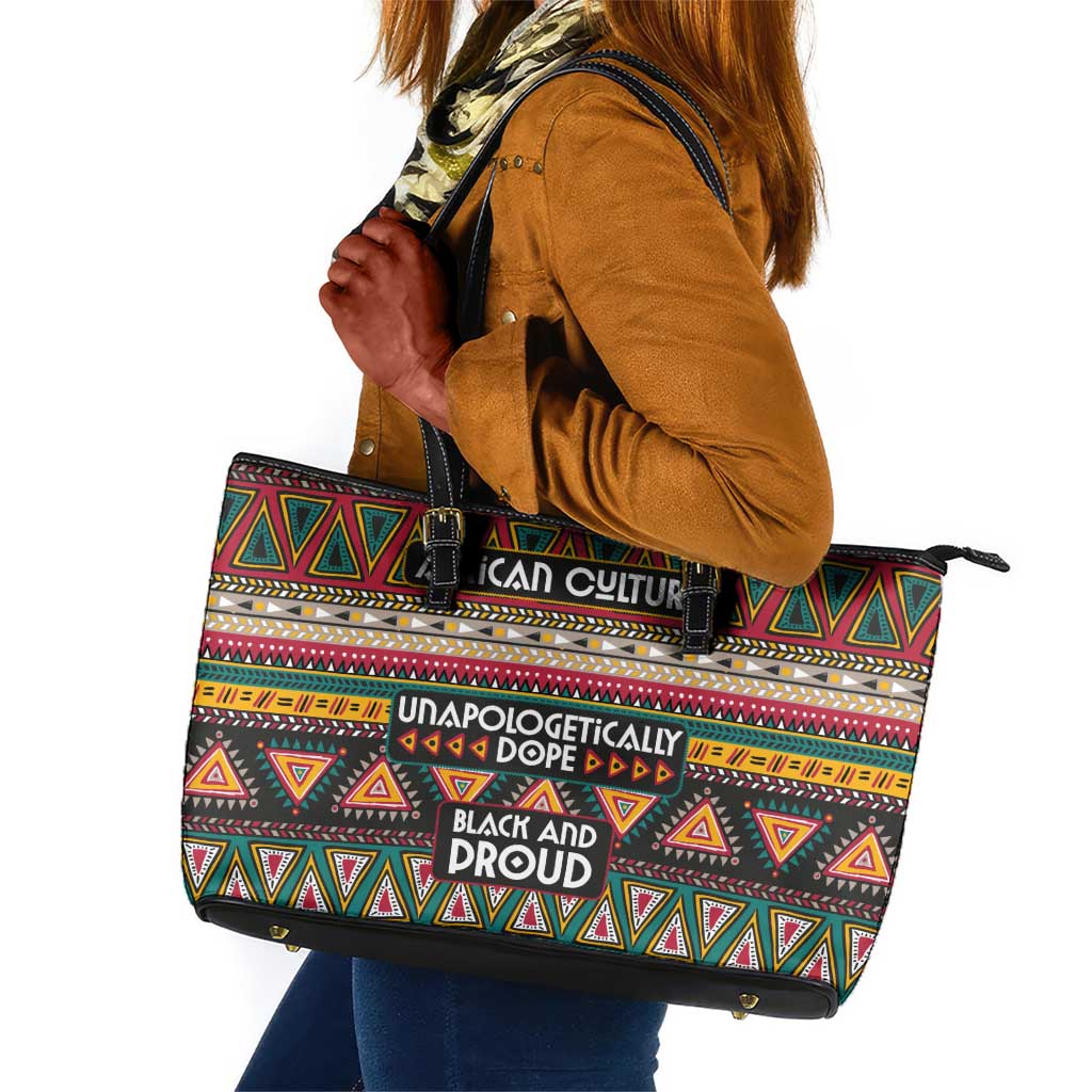 Colorful African Pattern Leather Tote Bag