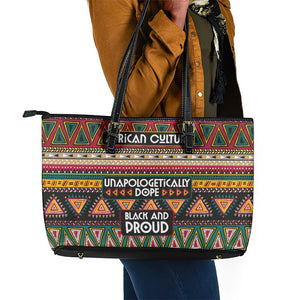 Colorful African Pattern Leather Tote Bag