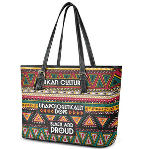 Colorful African Pattern Leather Tote Bag