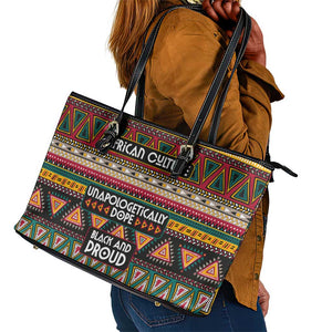 Colorful African Pattern Leather Tote Bag