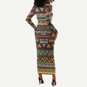 Colorful African Pattern Long Sleeve Bodycon Dress