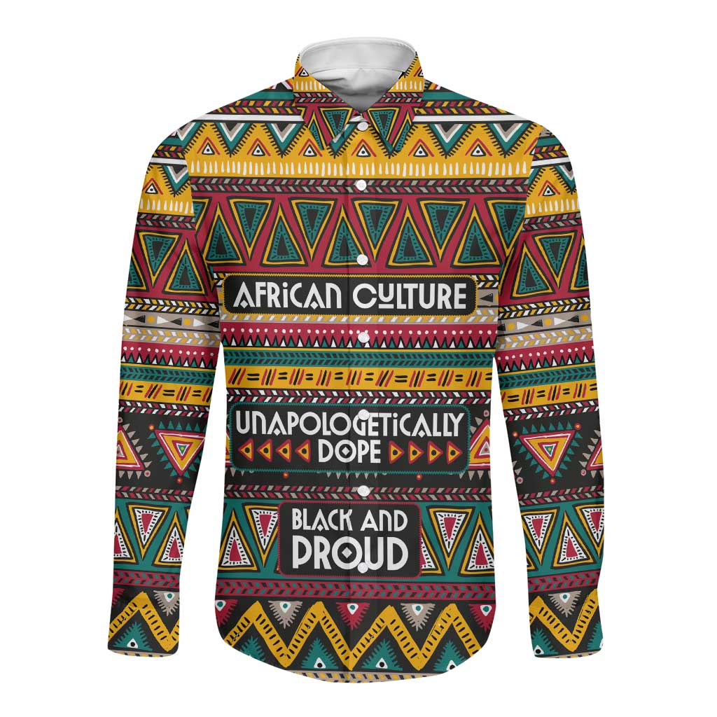 Colorful African Pattern Long Sleeve Button Shirt