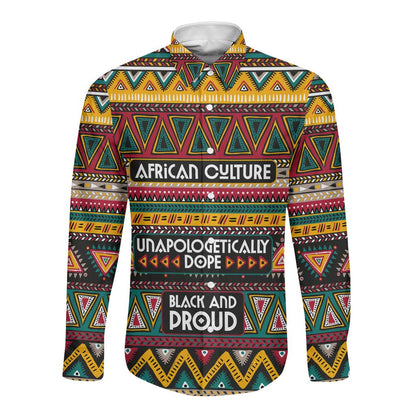 Colorful African Pattern Long Sleeve Button Shirt
